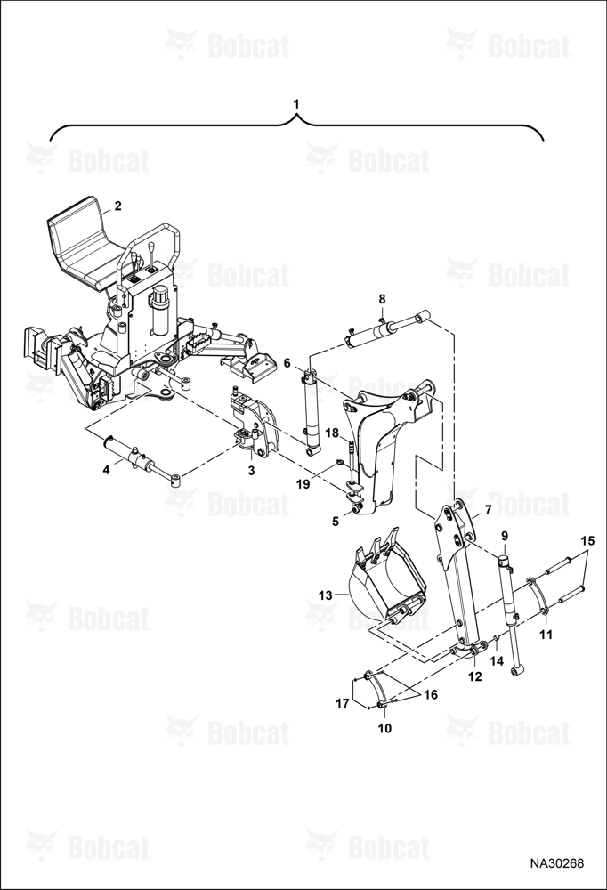Tractor Backhoe BH67 (Main Assembly)  B77F00101 & Above