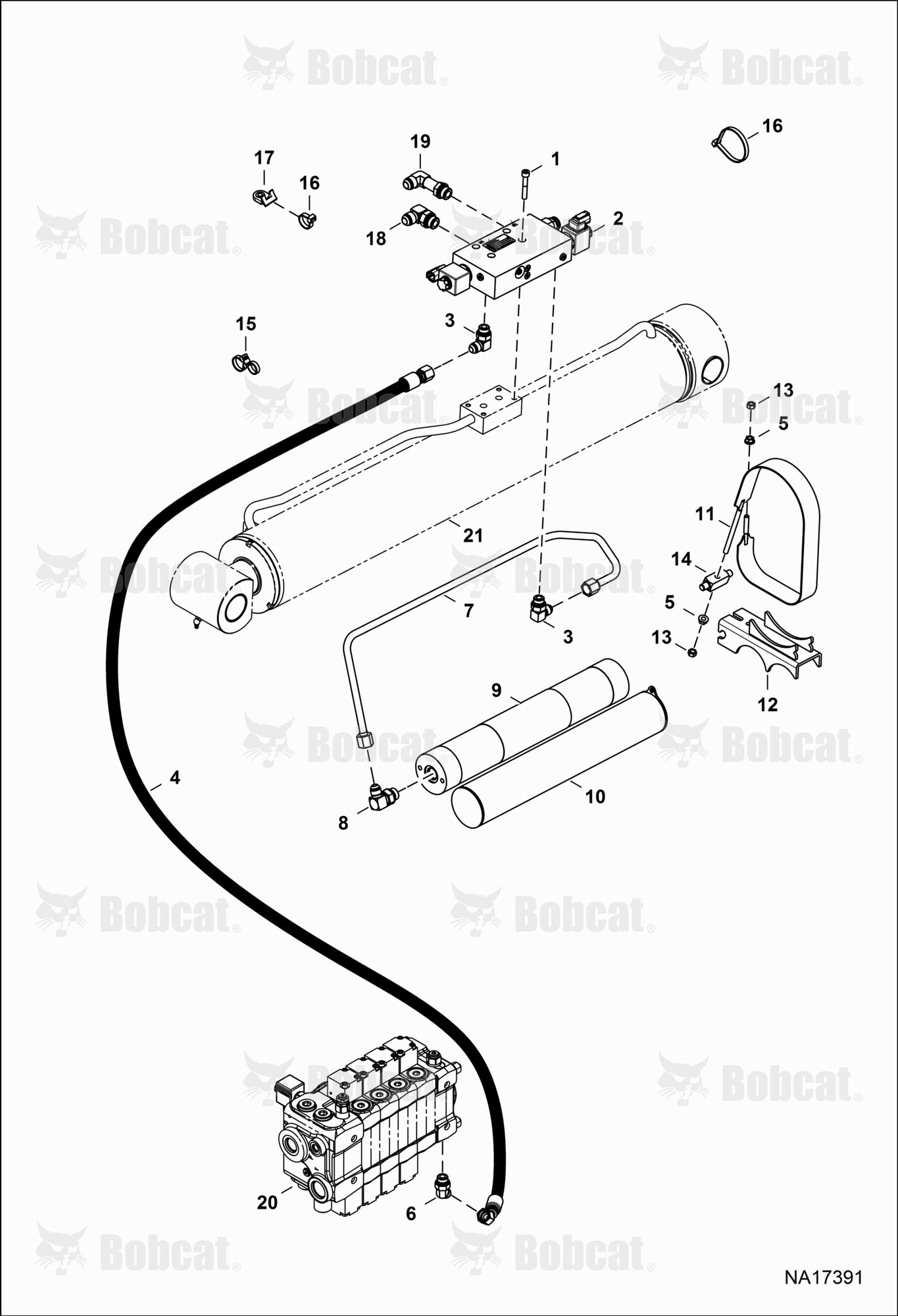 Hydraulic Circuitry (Boom Suspension) (Single Accumulator)  B4C317001 - B4C317133