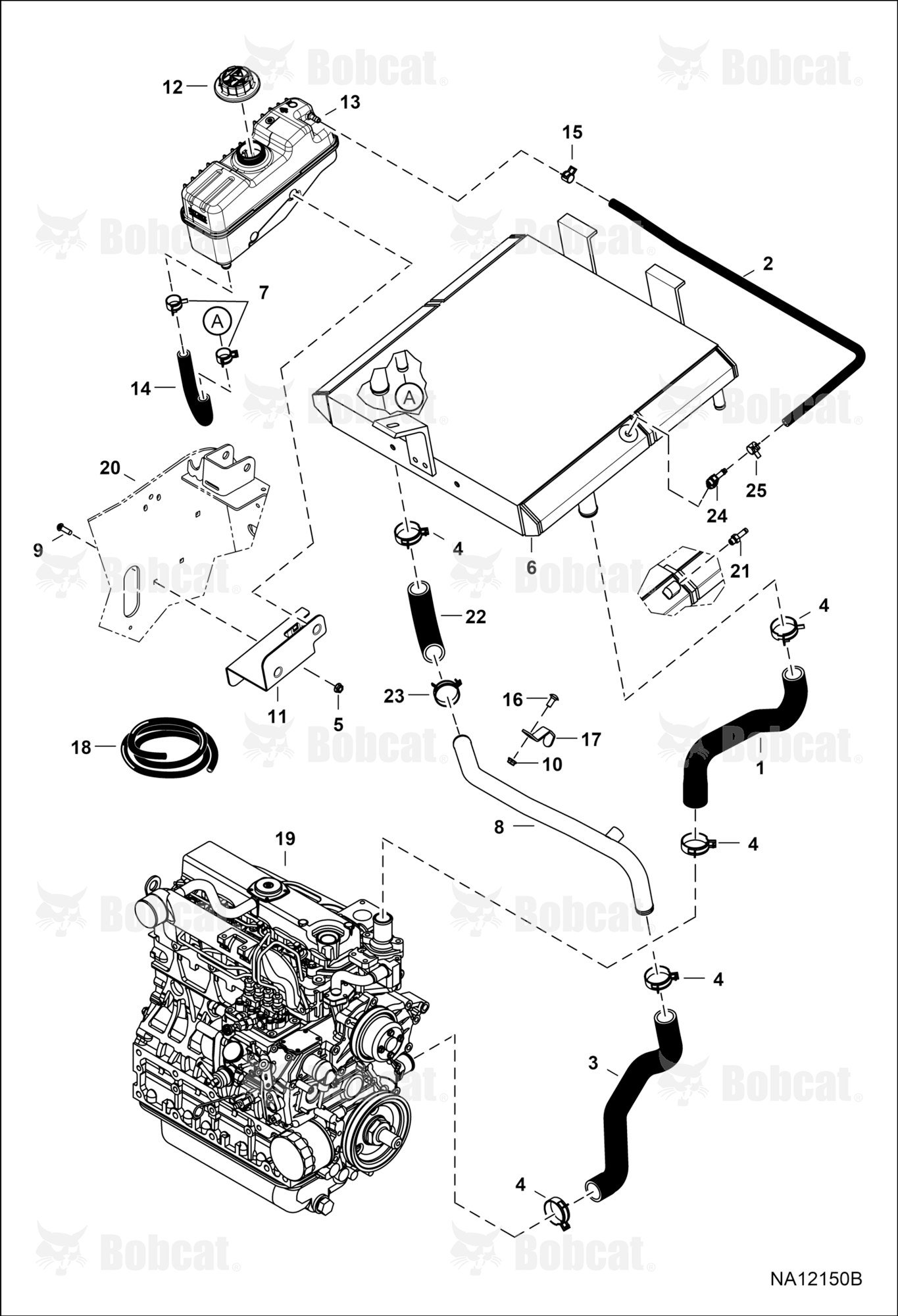 Engine & Attaching Parts (Radiator Water Exchanger) (Blue) (Engine Serial # V2403-B******)