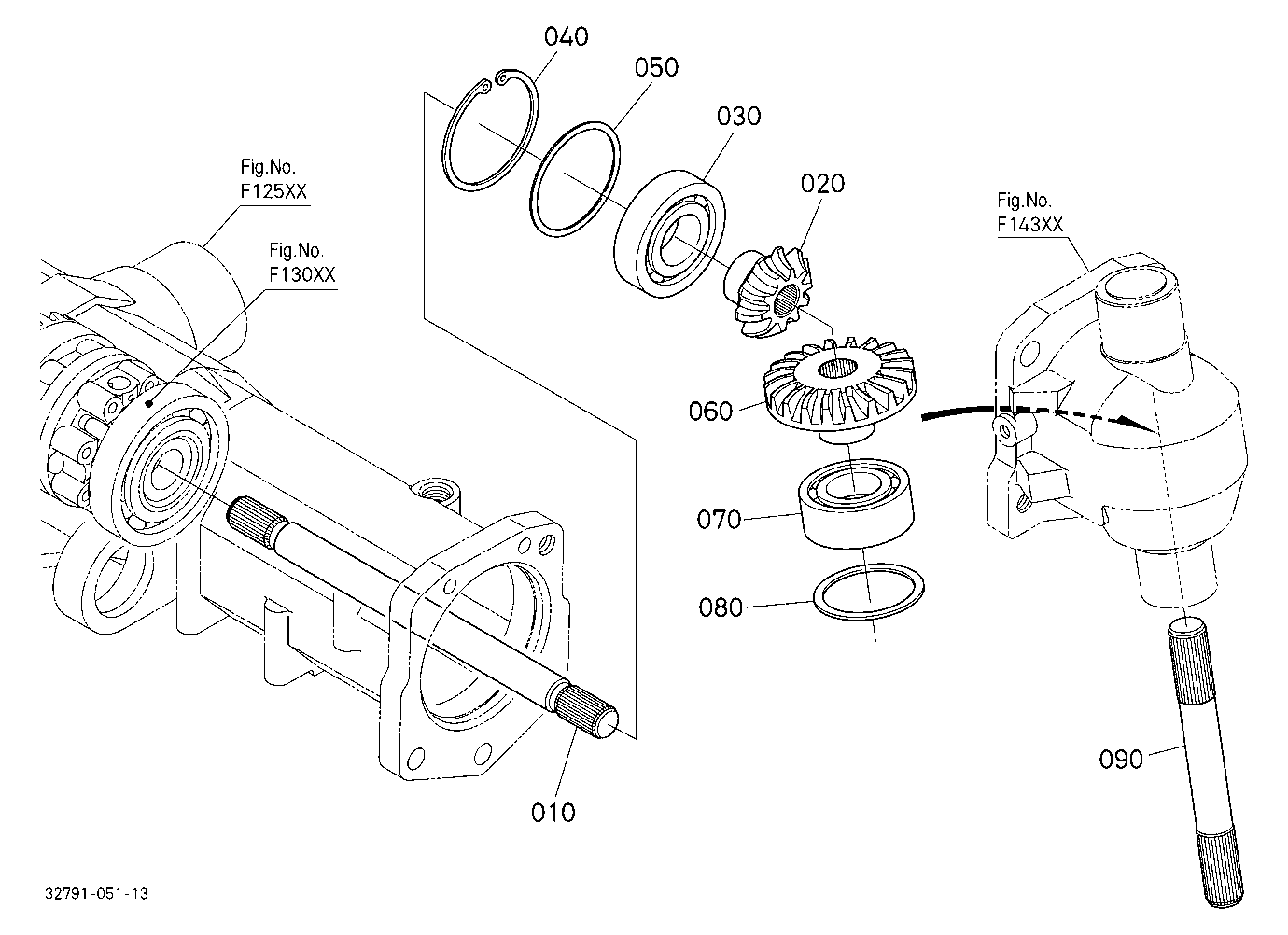 Bevel Gear Shaft Lh
