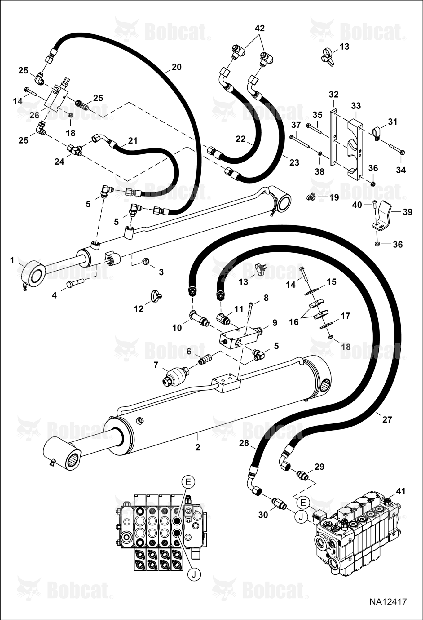 Hydraulic Circuitry (Lift & Self-Leveling) B41N11001 - B41N17000, B41P11001 - B41P17000
