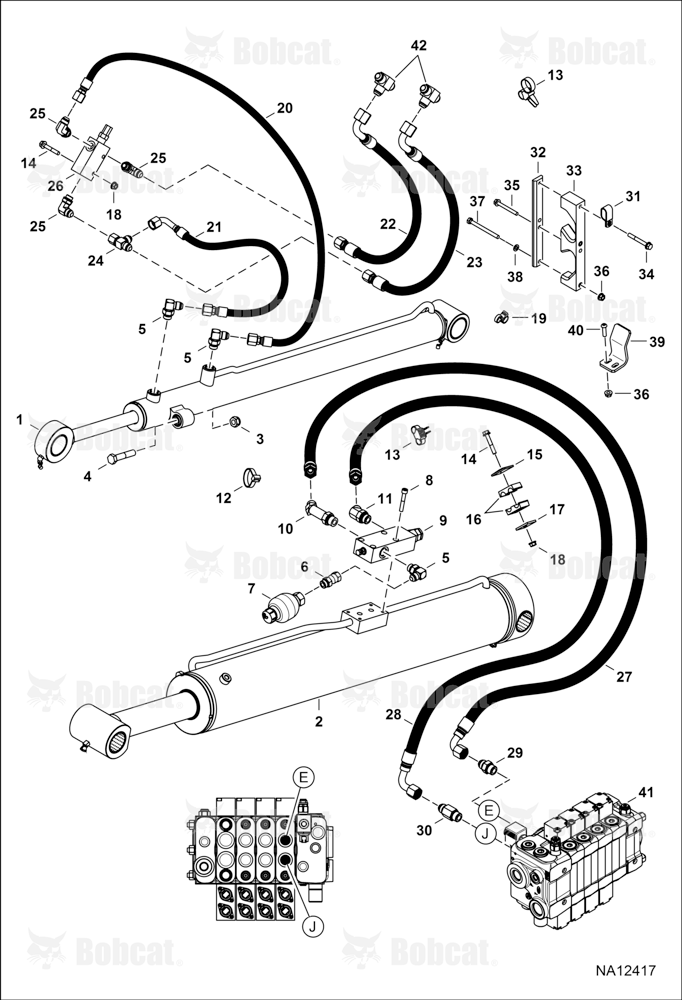 Hydraulic Circuitry (Lift & Self-Leveling) B3ZS11001 - B3ZS17000, B3ZT11001 - B3ZT17000