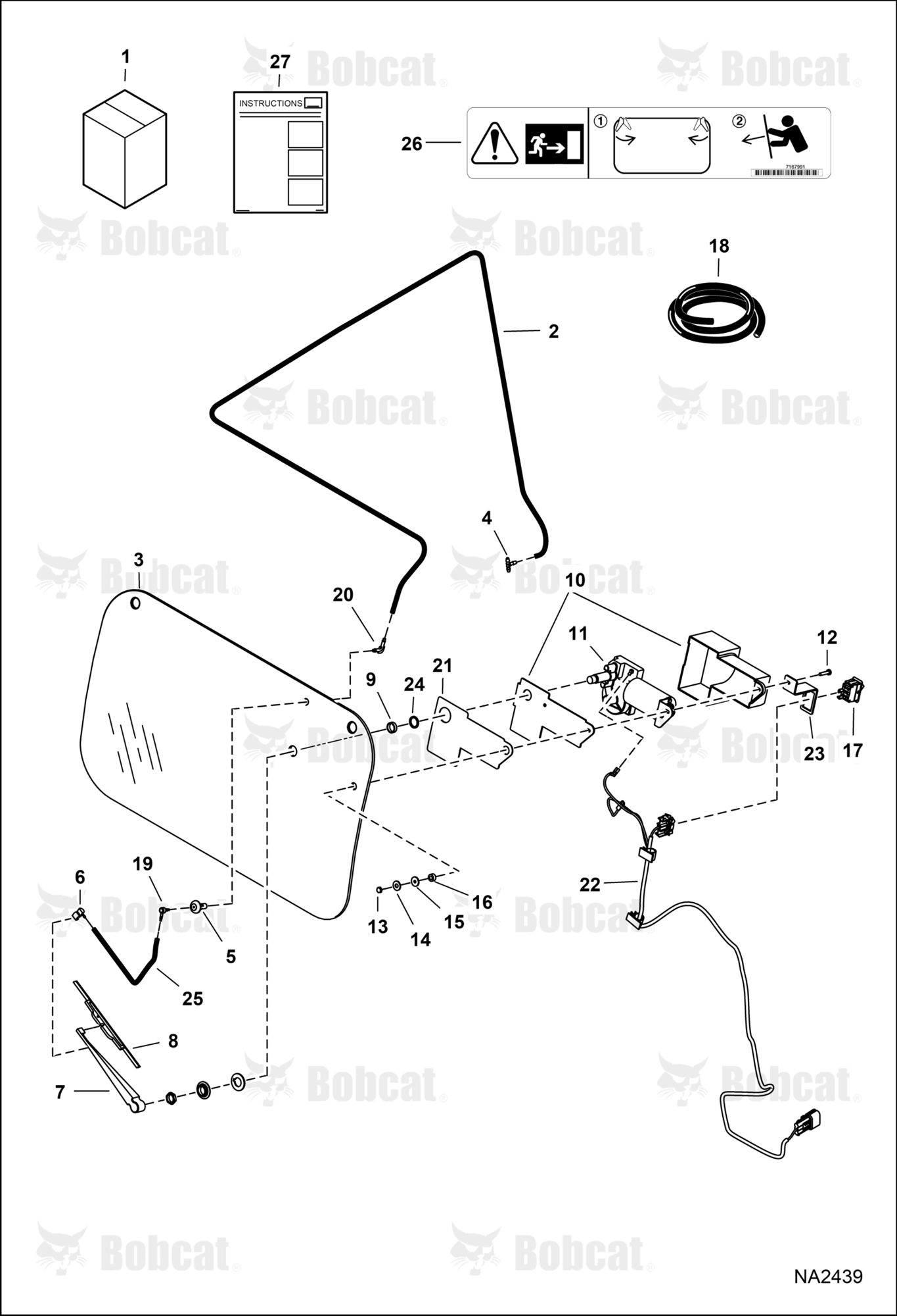 Rear Wiper Kit (678 x 390 mm (26.7 x 15.37") CAB Opening)