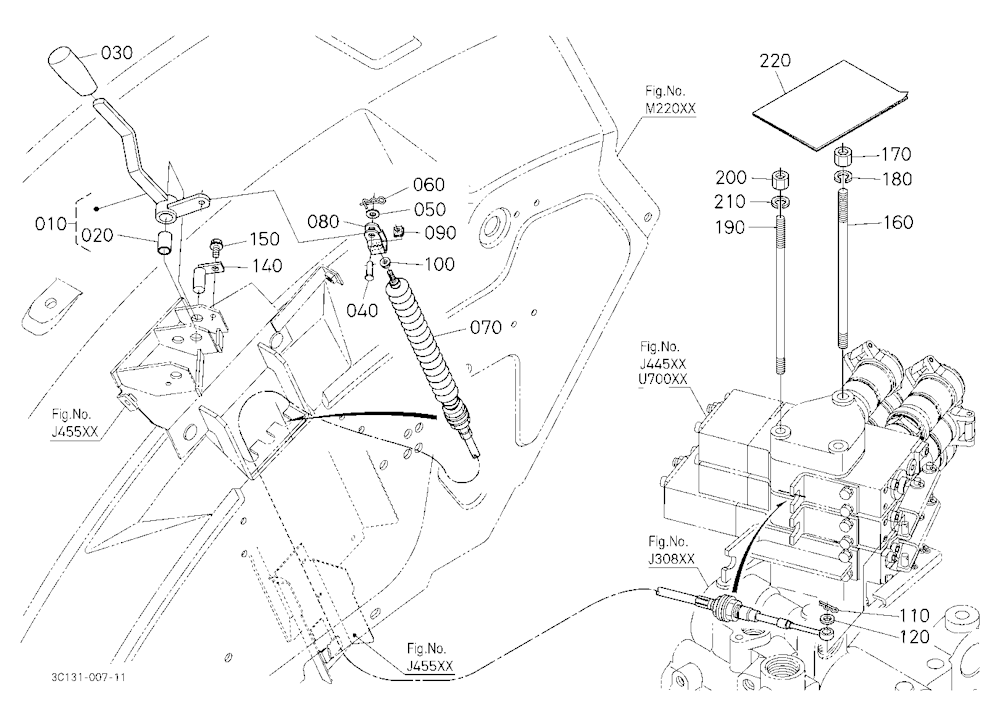 Auxiliary Control Valve Lever Kit (3Rd) (W/G No.76