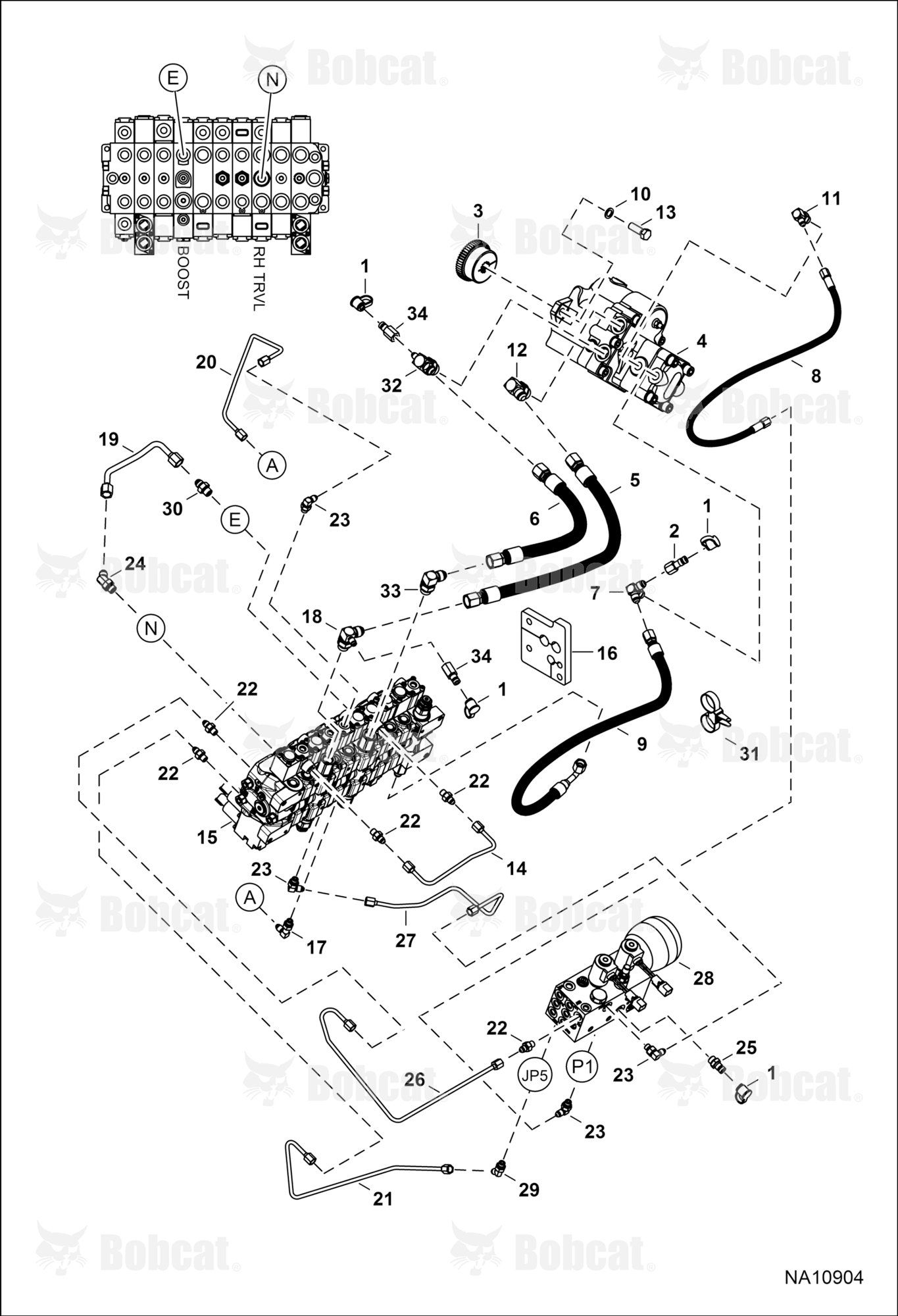 Hydraulic Circuitry (Manifold & Pump)  ACRA14859 & Above