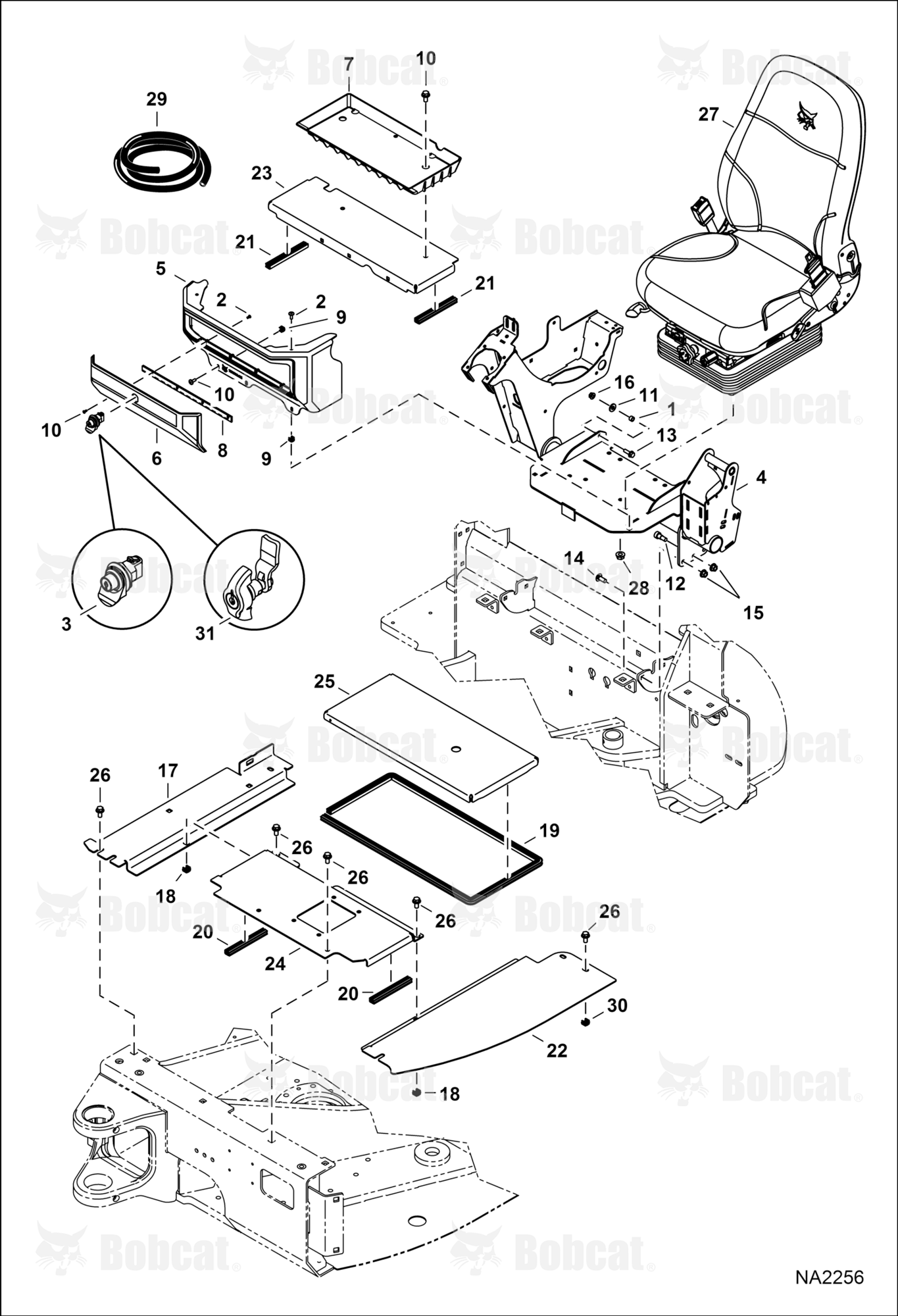 Operator Area & Seat (Floor)  A93K11001 - A93K17999, AC2P11001 - AC2P14999