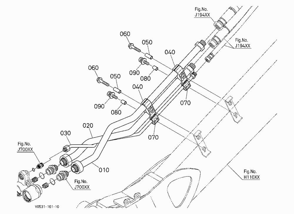 OIL PIPING (ARM LEFT) [EXCEPT HIGH FLOW]