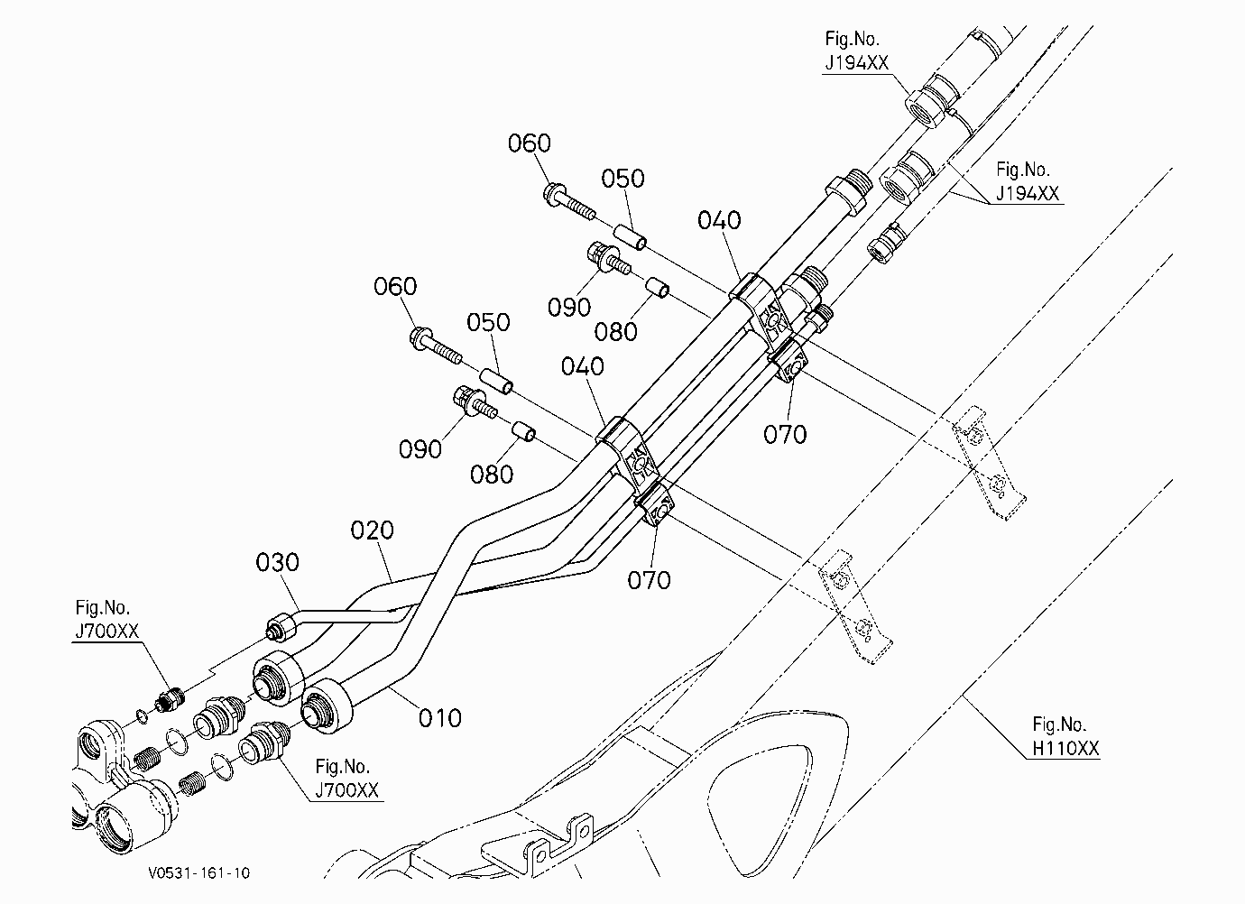 OIL PIPING (ARM LEFT) [EXCEPT HIGH FLOW]