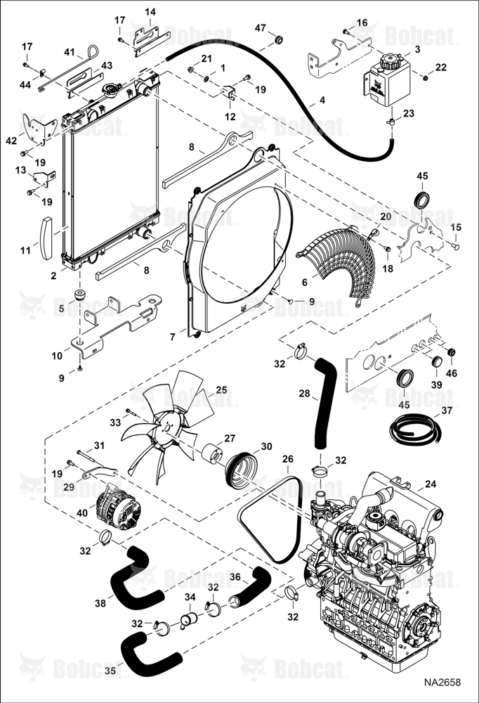 Engine & Attaching Parts (Radiator Water Exchanger)