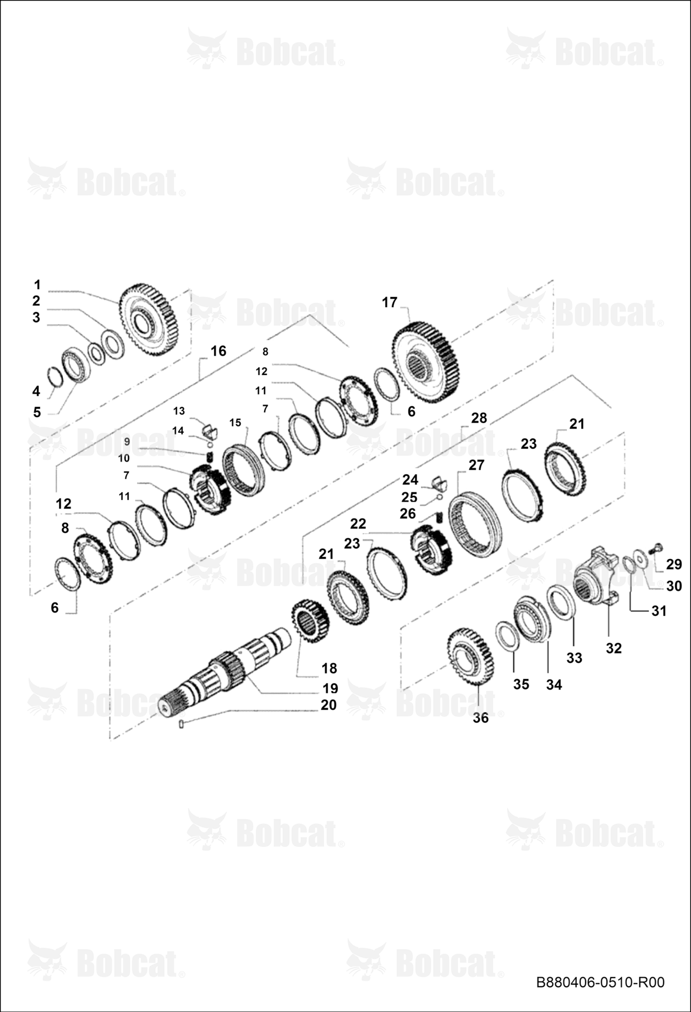 Transmission - Reverse and Primary Shafts