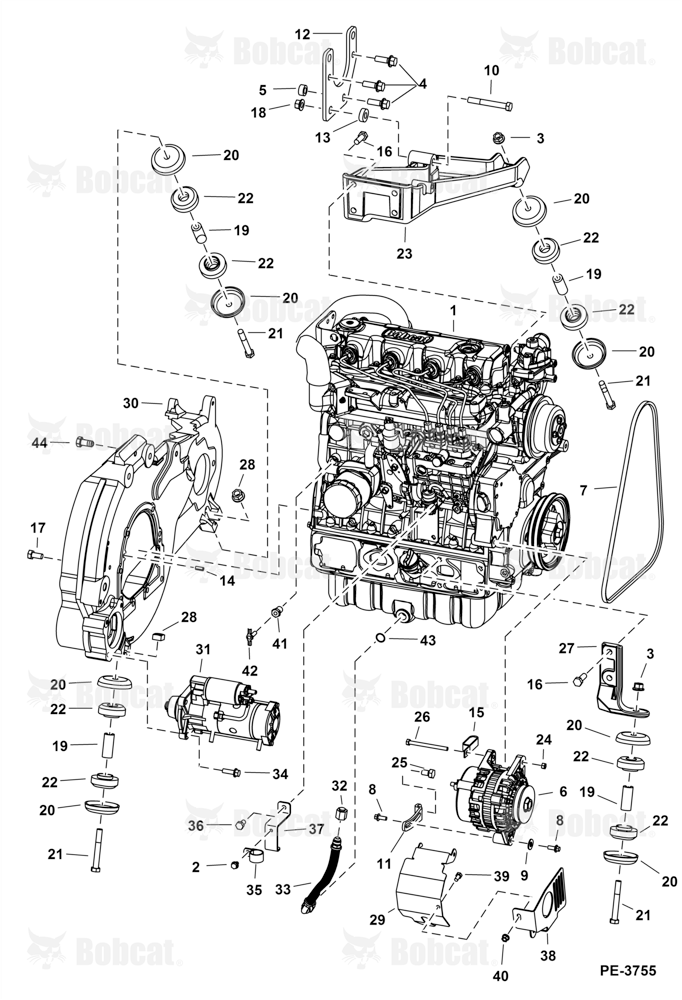 Engine & Attaching Parts (Engine Mounts) A5GP11130 & Above, A5GR20004 & Above