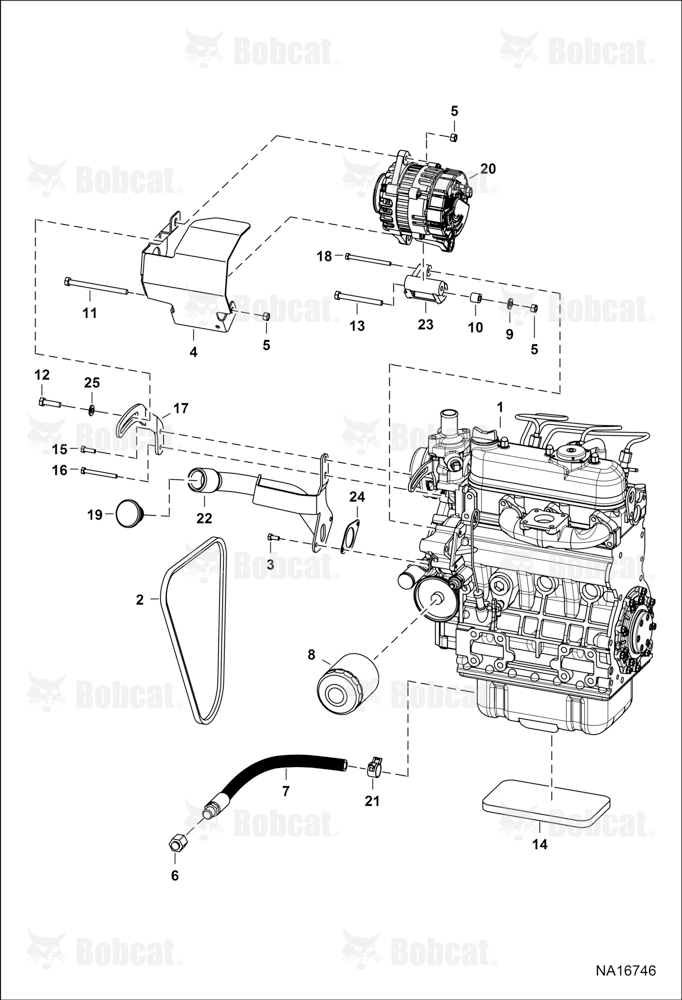 Engine & Attaching Parts (Alternator Mounting, Fuel Fill)
