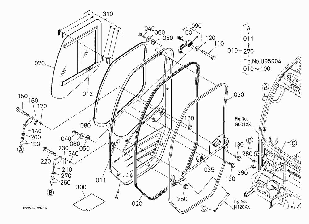 SLIDING WINDOW DOOR KIT RH (W/G No.V4298) [OPTION]