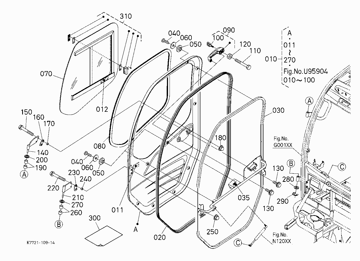 SLIDING WINDOW DOOR KIT RH (W/G No.V4298) [OPTION]