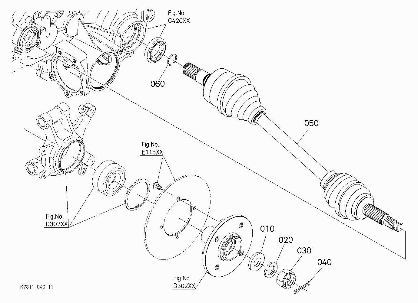 REAR DRIVE SHAFT (LEFT)