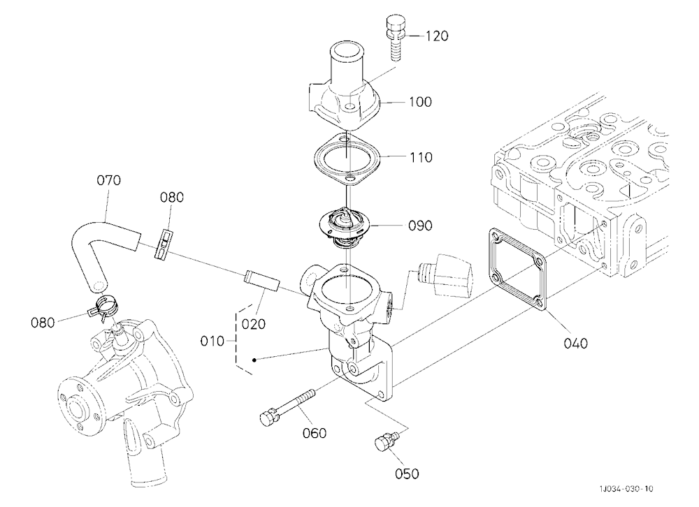 Water Flange And Thermostat [Cabin Type]