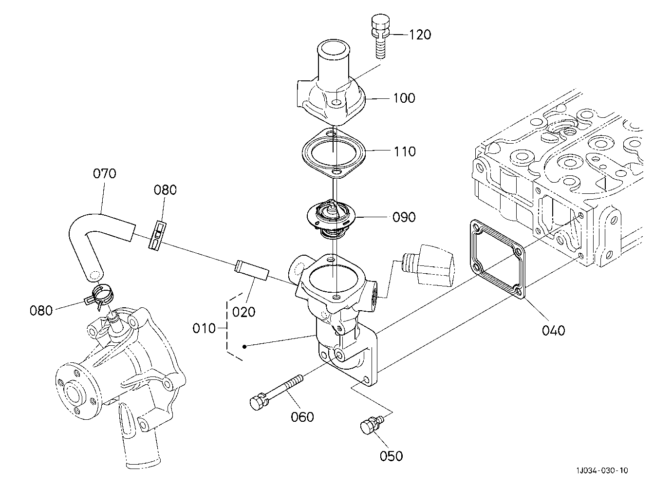 Water Flange And Thermostat [Cabin Type]