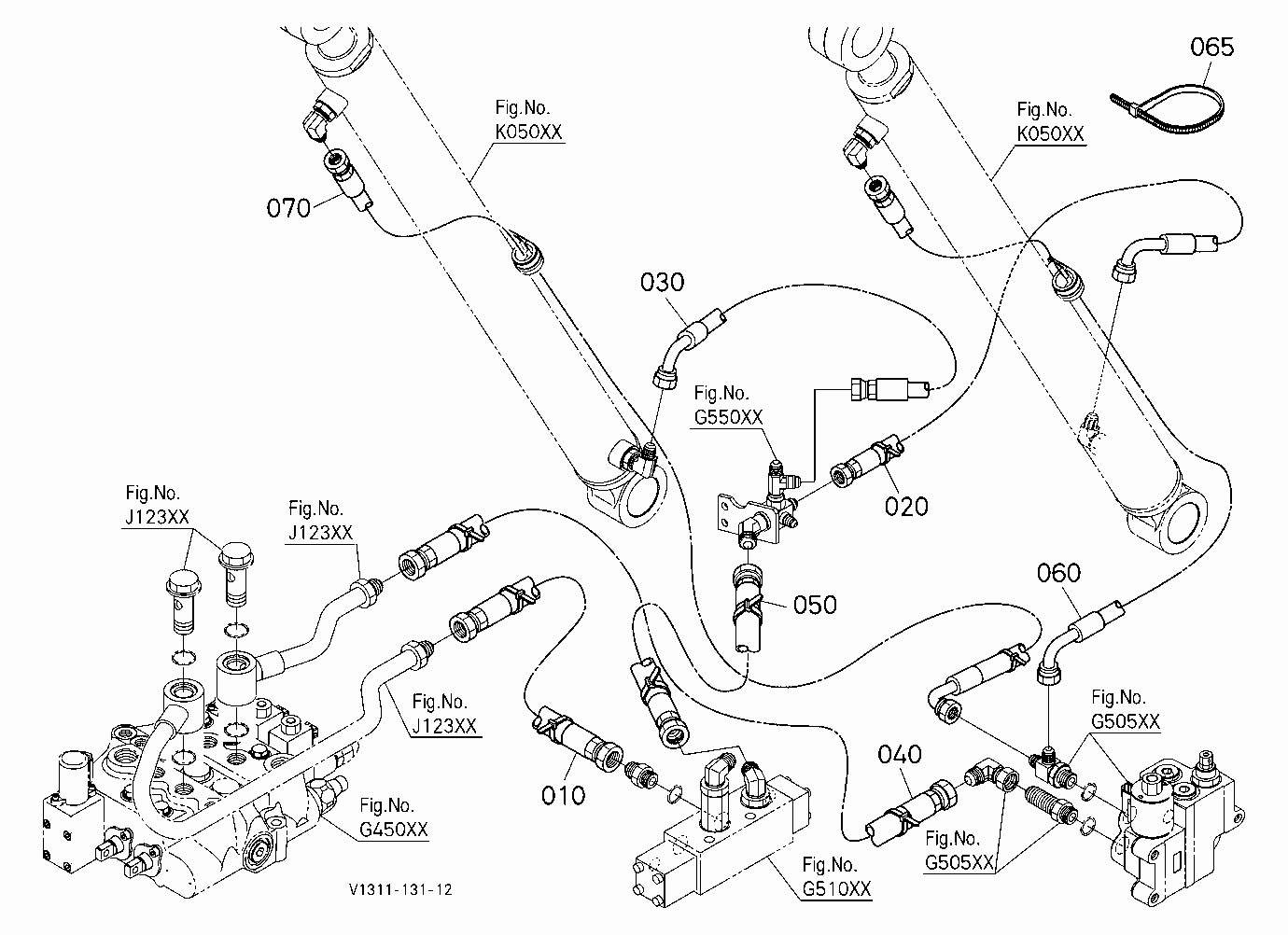 OIL PIPING (ARM) [POSITIONING BUCKET]
