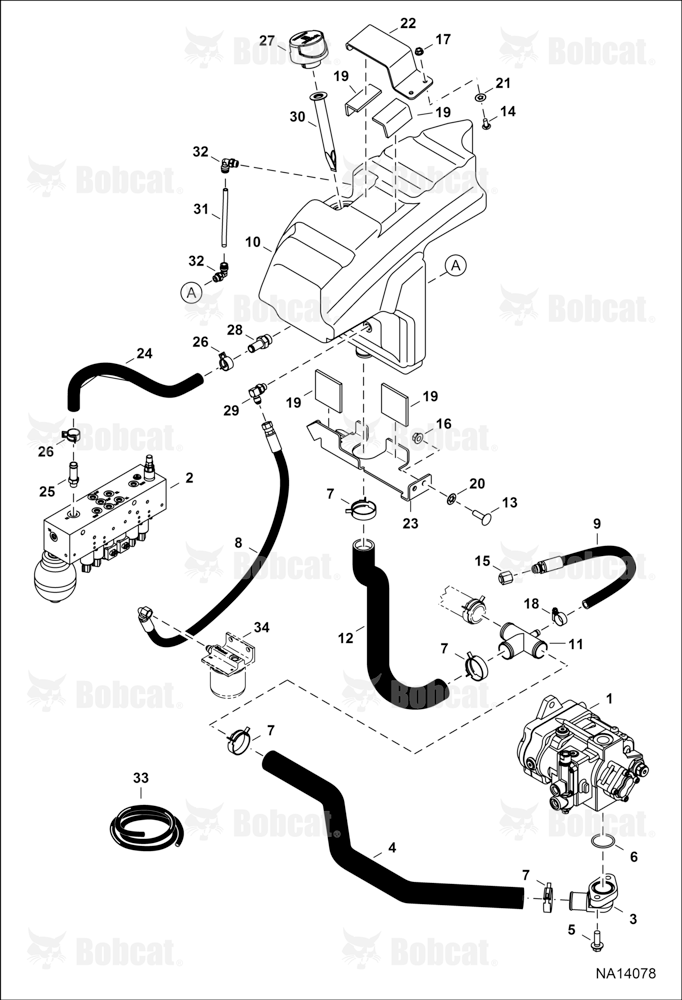 Hydraulic Circuitry (Tank & Pump) B57811001 - B57811701