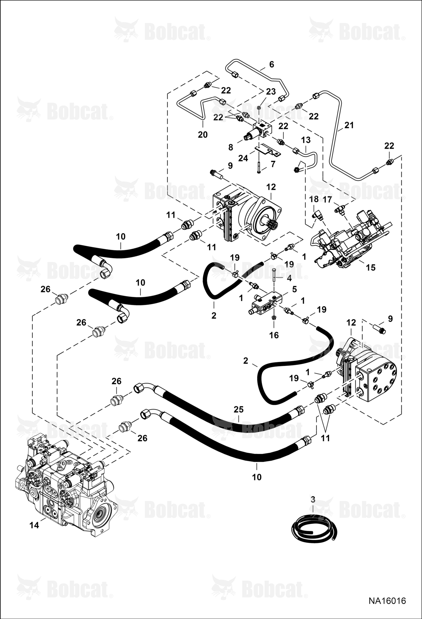 Hydrostatic Circuitry (2-Speed Motor) (Selectable Joystick Controls)  ANMN17101 & Above