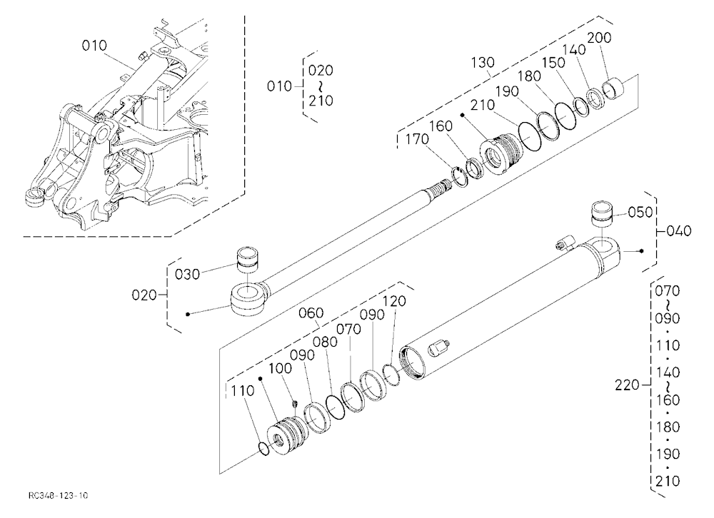 Swing Cylinder And Component Parts