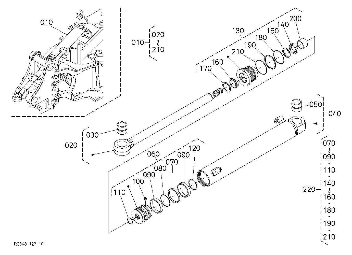 Swing Cylinder And Component Parts