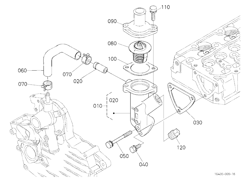 Water Flange And Thermostat
