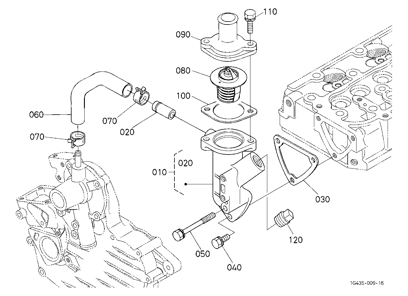 Water Flange And Thermostat