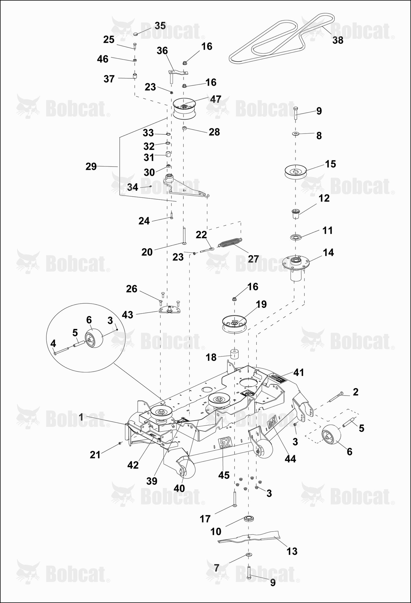 52" Side Deck ASSY