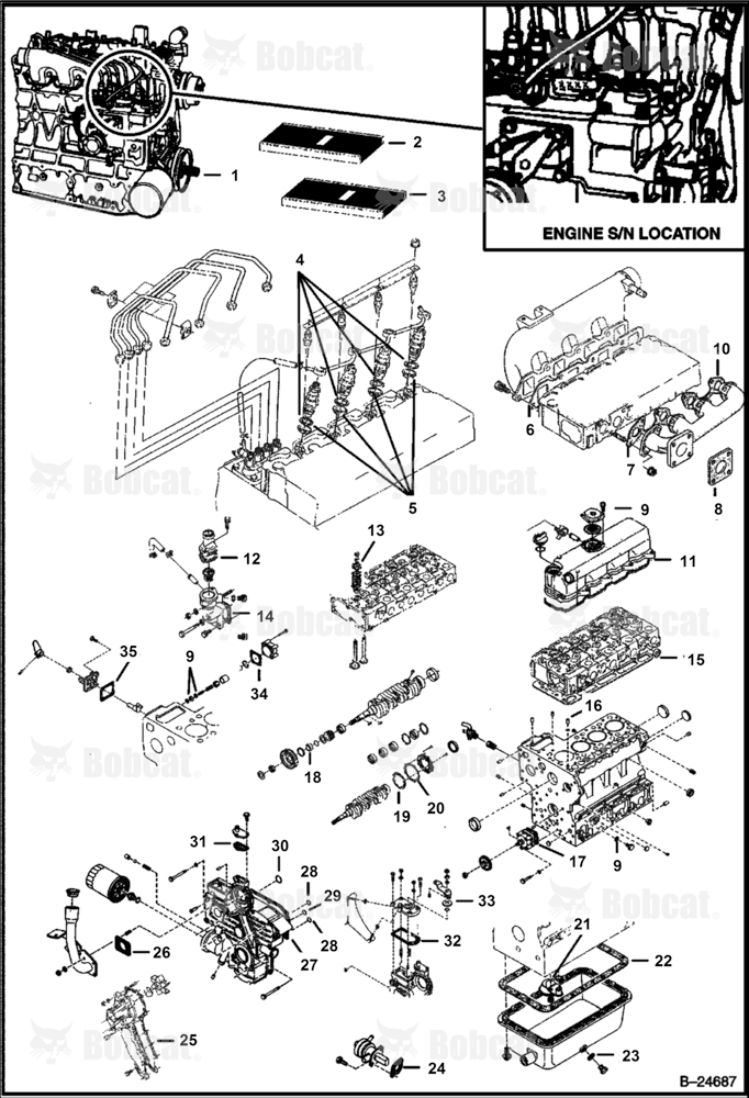 Engine & Gasket Kits (Kubota - V2203 2EB - Tier II Replacement)
