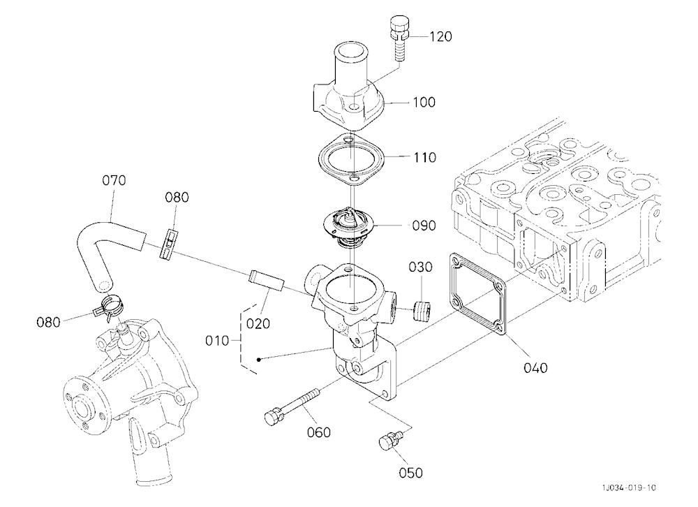 Water Flange And Thermostat [Canopy Type]