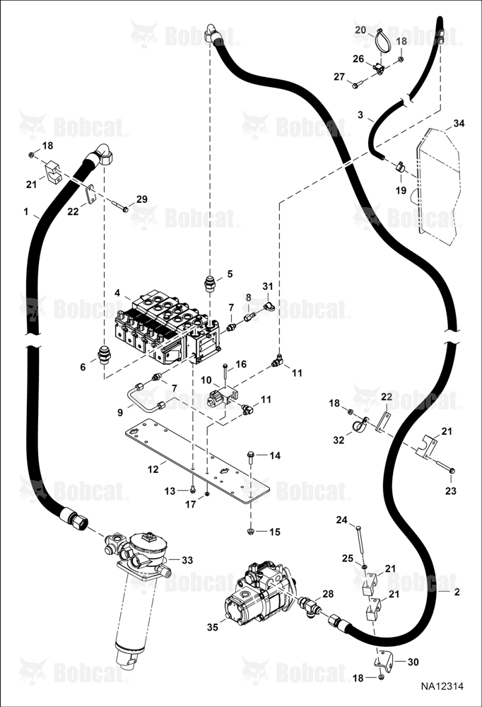 Hydraulic Circuitry (Control Valve) (Main)  B41811001 - B41816000