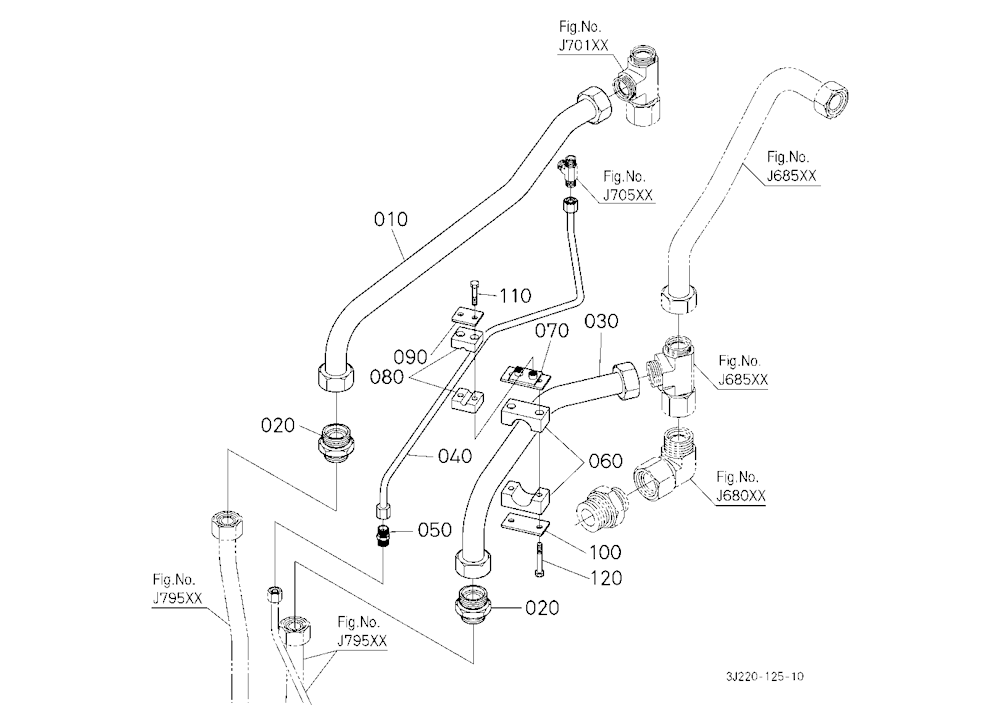 Front Loader Oil Pipe (Rear) [With Loader Equipmen