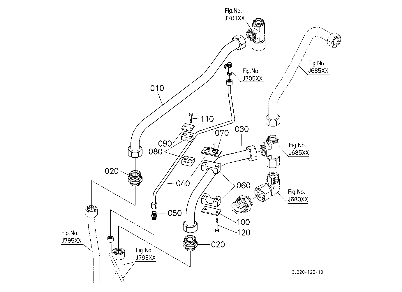 Front Loader Oil Pipe (Rear) [With Loader Equipmen
