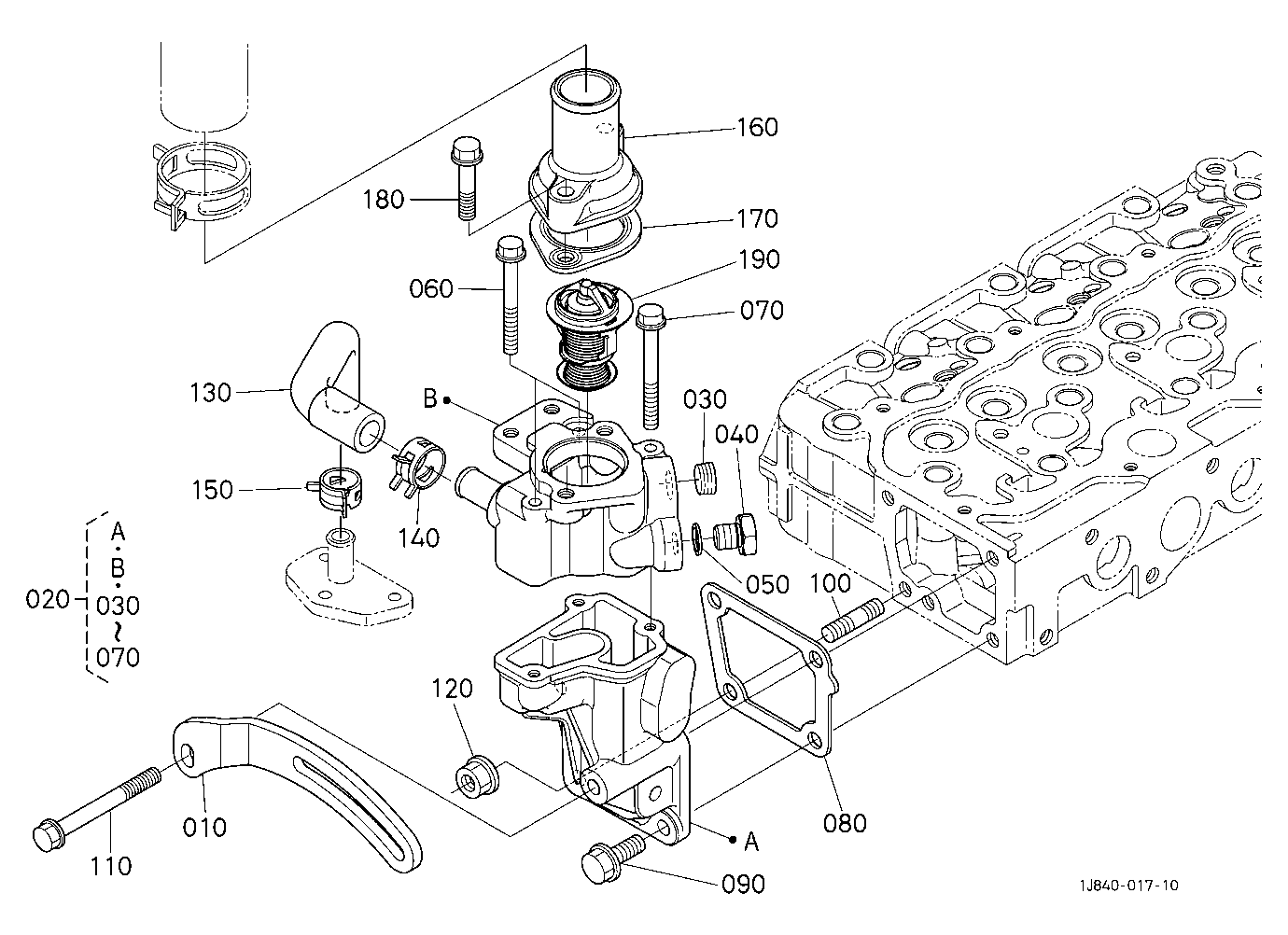 Water Flange And Thermostat [Old]