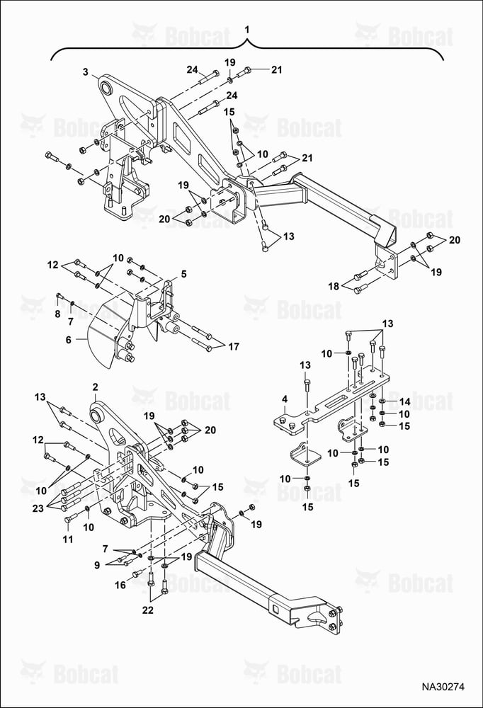 Tractor Backhoe BH67 (Backhoe Mounting Kit) B77F00101 & Above