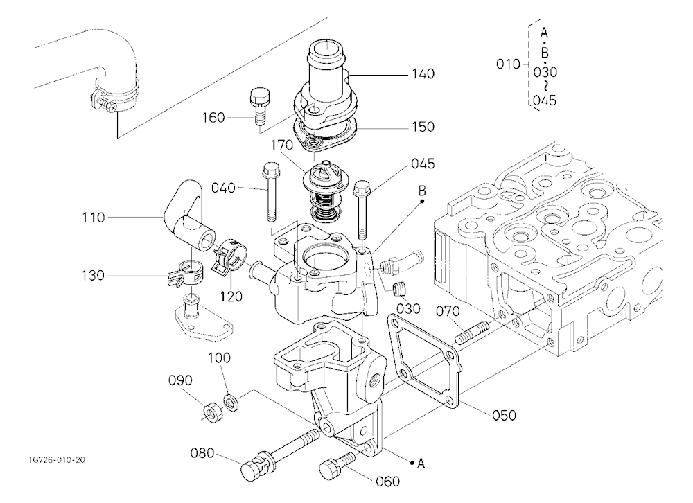 Water Flange And Thermostat