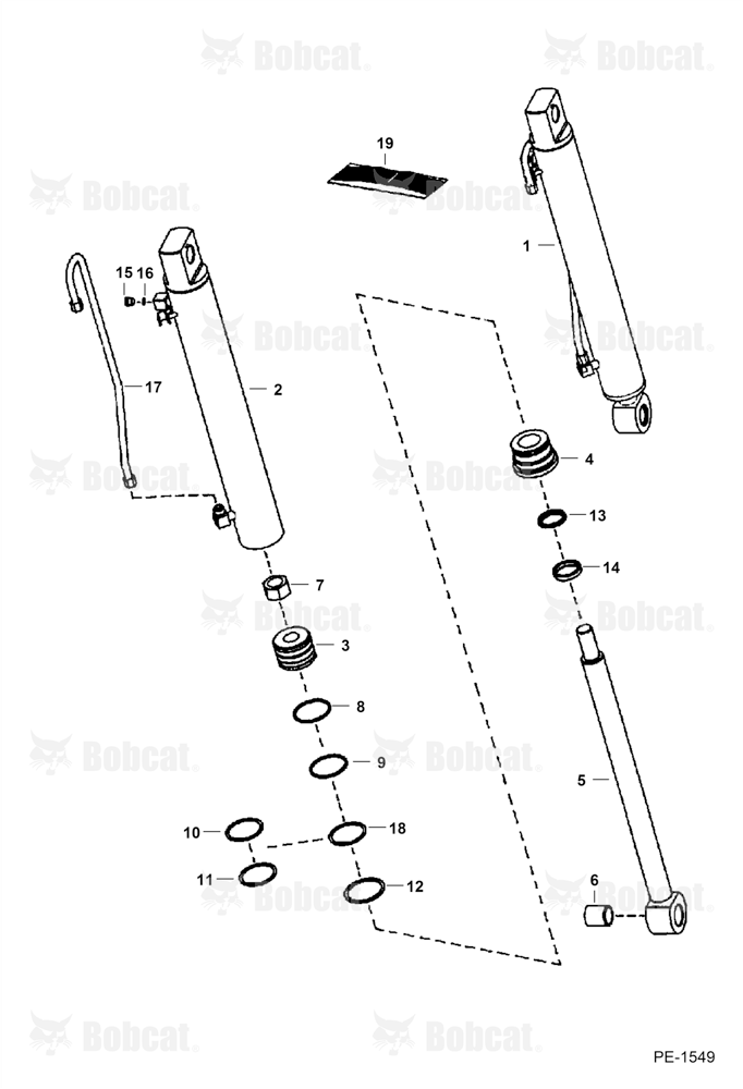 Tilt Cylinder ( R.H. )  514111573 & Below, 514211213 & Below