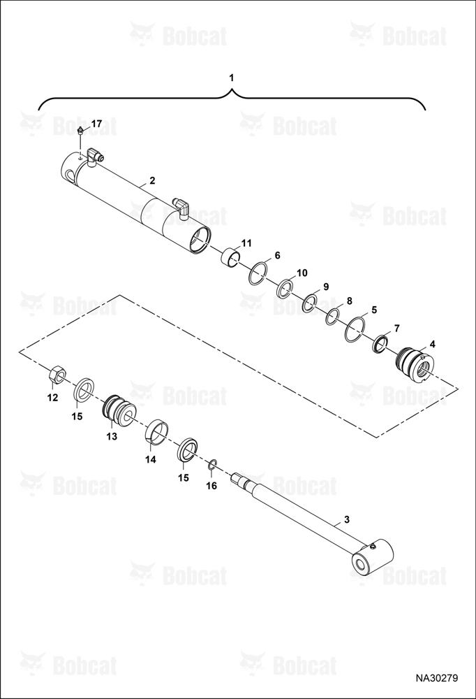 Tractor Backhoe BH67 (Stabilizer Cylinder)  B77F00101 & Above