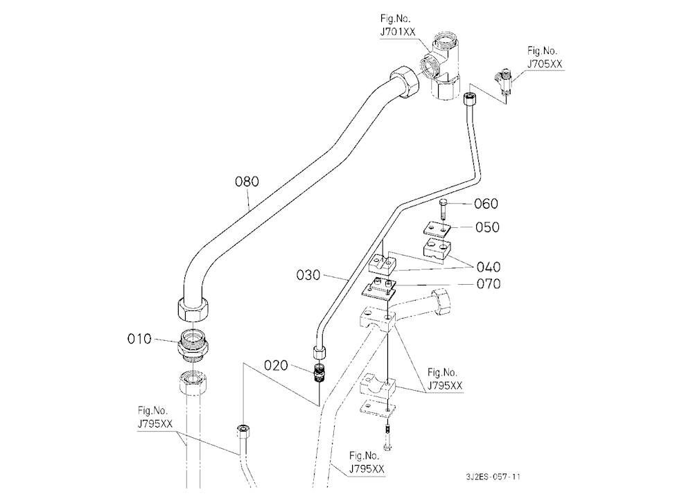 Front Loader Oil Pipe (Rear)