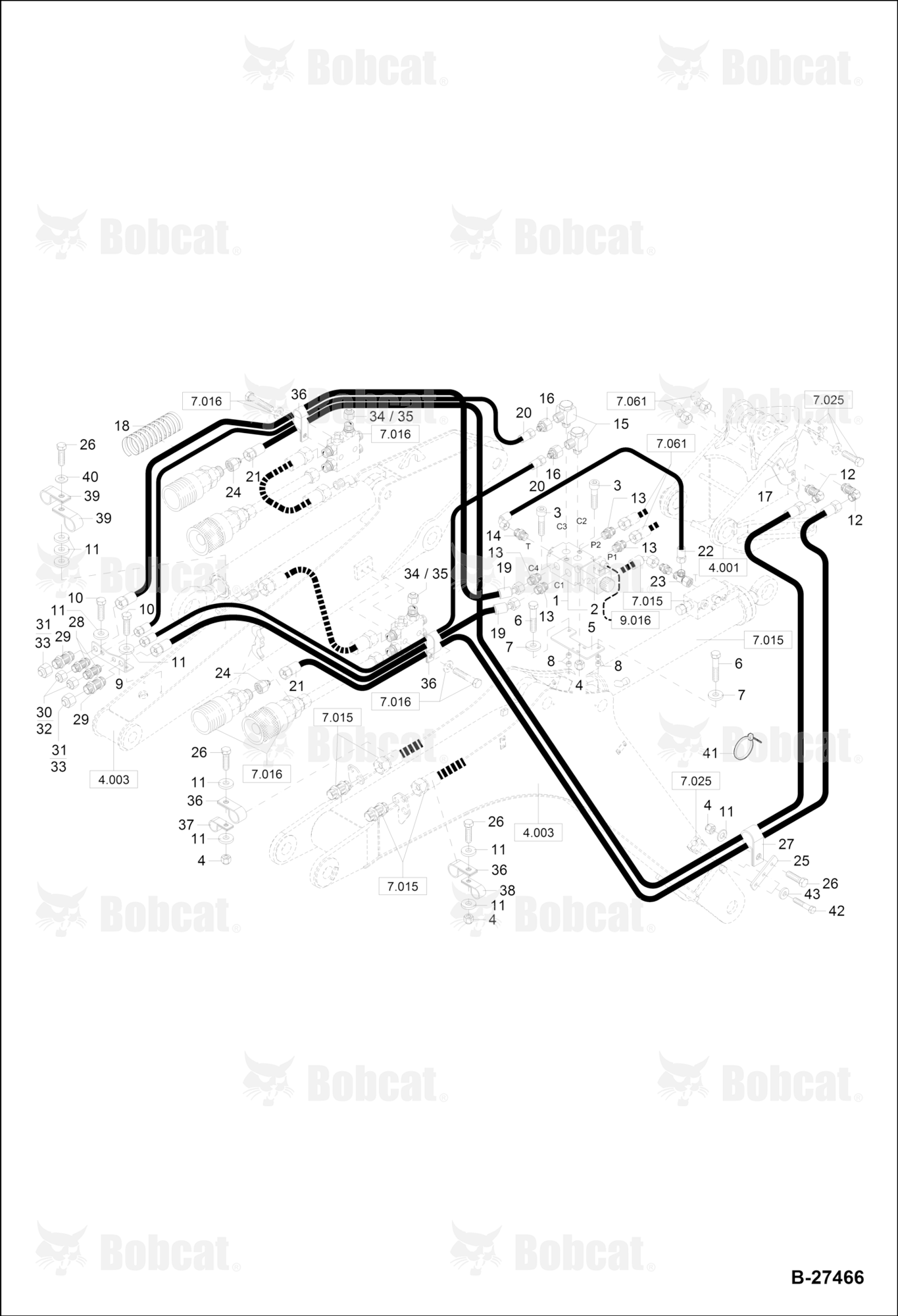 Hydraulic Installation (3rd+4th Additional Circuit) (Mono Boom)
