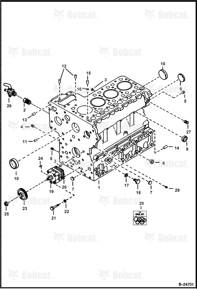 Crankcase (Kubota - V2203 2EB - Tier II Replacement)