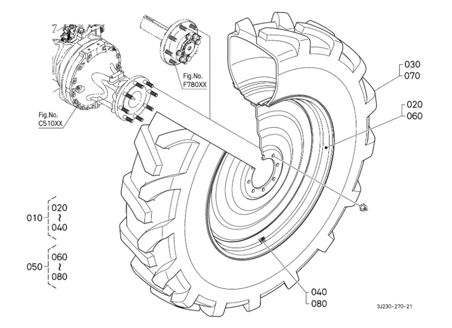 Rear Wheel (420/80R46:8 Hole Rim) [Michelin]
