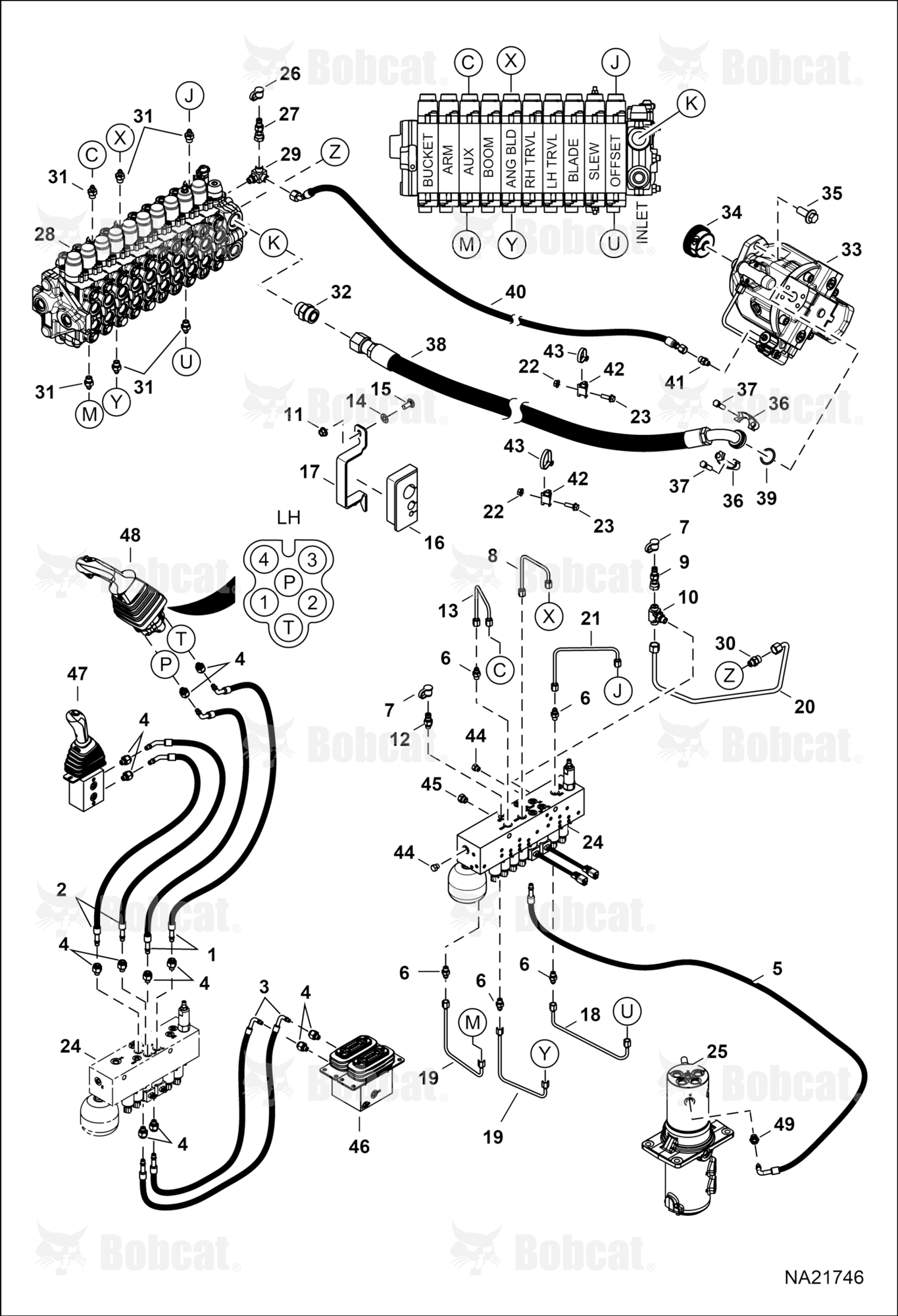 Hydraulic Circuitry (Manifold and Pump)(W/Angle Blade)