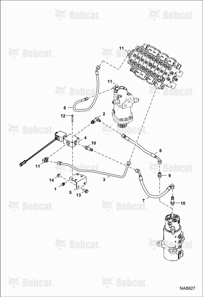 Hydraulic Circuitry (Short Blade)  AHNM22490 & Above