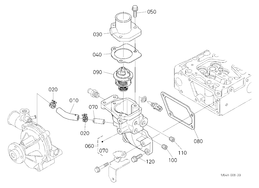 Water Flange And Thermostat