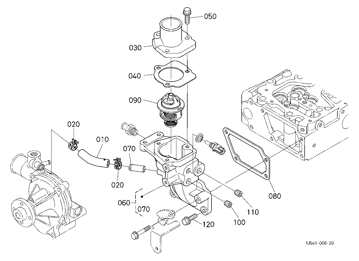 Water Flange And Thermostat