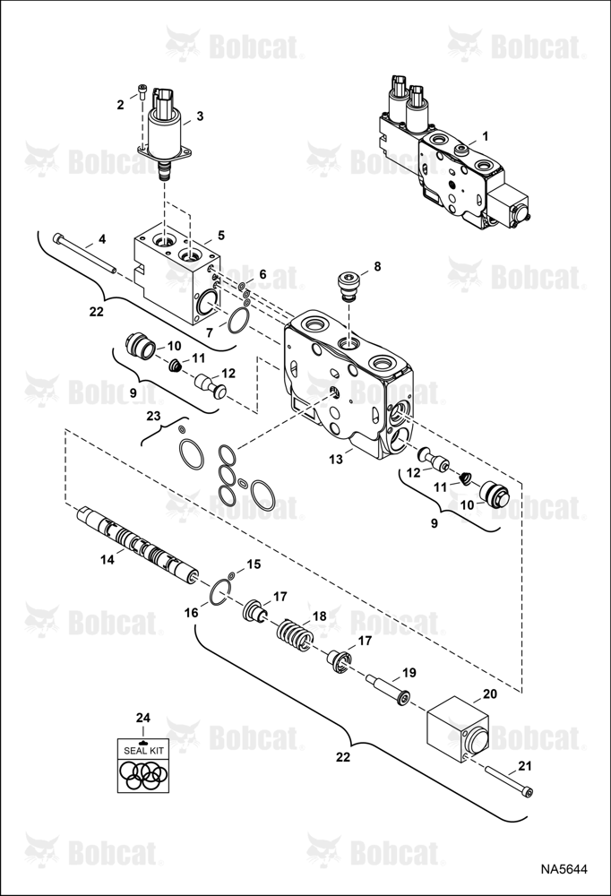 Hydraulic Control Valve (Boom Swing Section)
