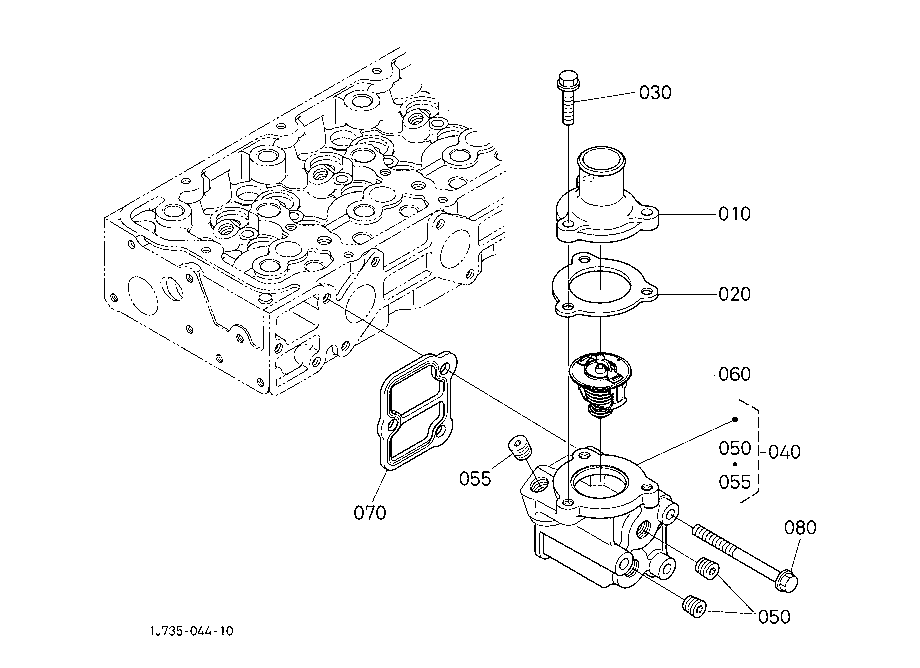 Water Flange And Thermostat