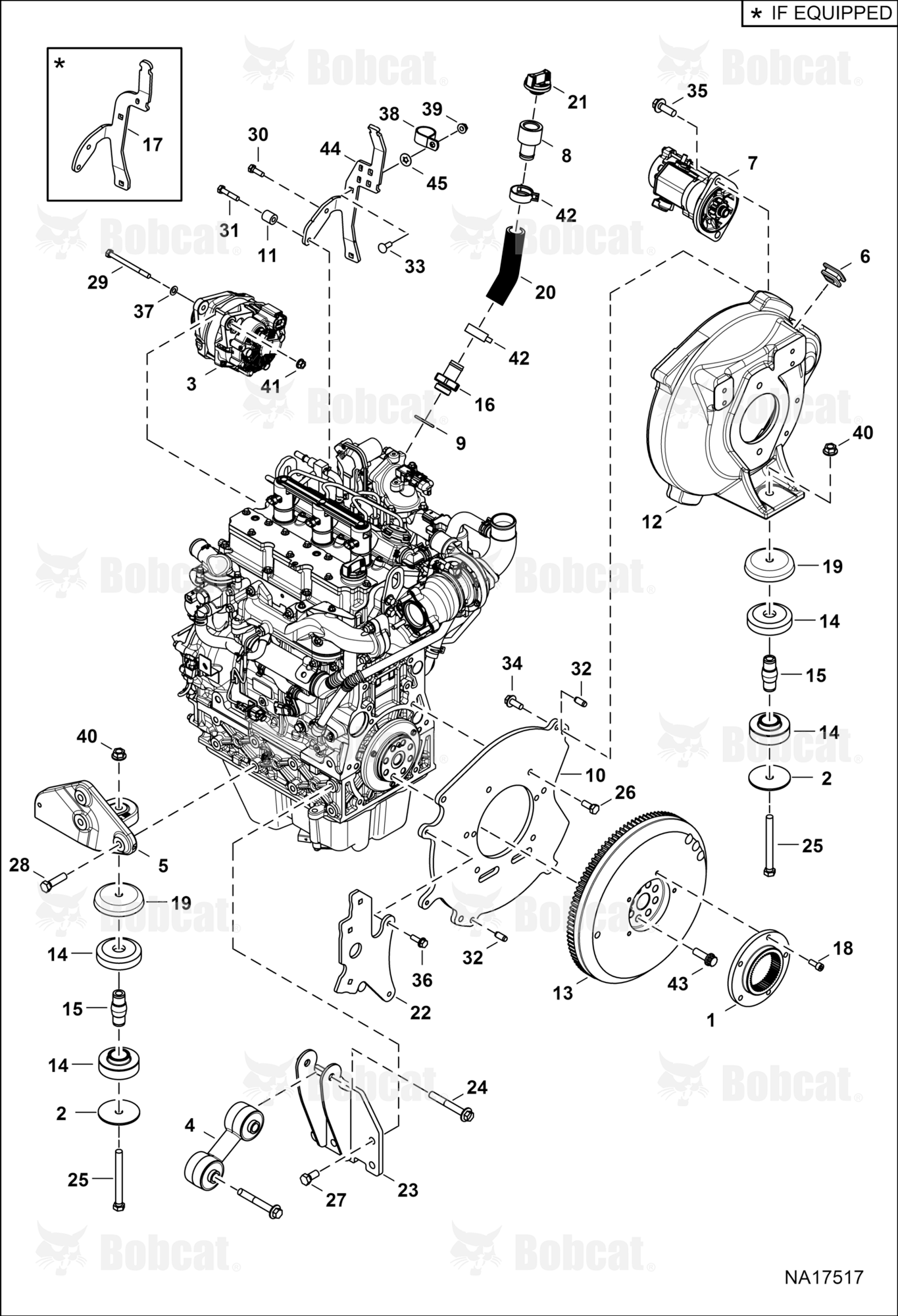 Engine & Attaching Parts (Flywheel & Engine Mounts)